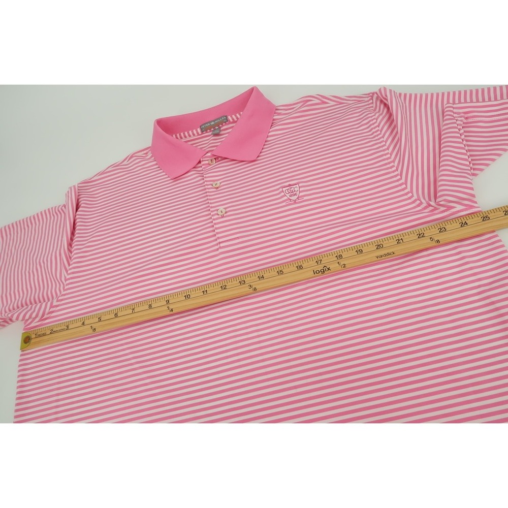 Peter Millar Summer Comfort‎ Polo Shirt Mens XL Pink Striped Golf Performance - Picture 7 of 10